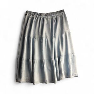 Style &Co Chic Women's Blue Midi Skirt Preppy Flowy Tiered silhouette Plus XL